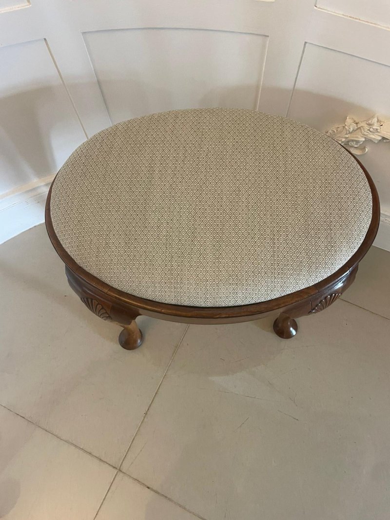 Antique Quality Walnut Oval Stool - Image 2